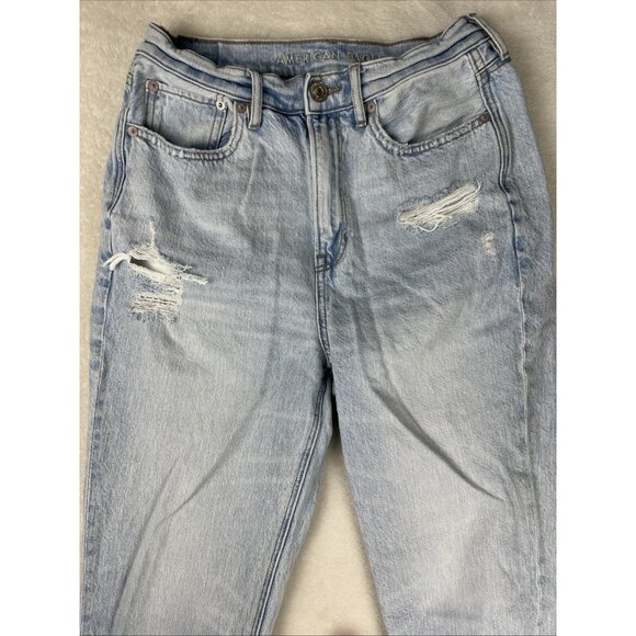 AMERICAN EAGLE Jeans Womens Size 8 Regular Distressed Highest Rise 90s Boyfriend - Picture 2 of 10